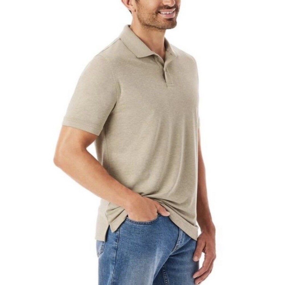Member's Mark Men's Short Sleeve Stretch Pique Polo Shirt Brown Size XXL